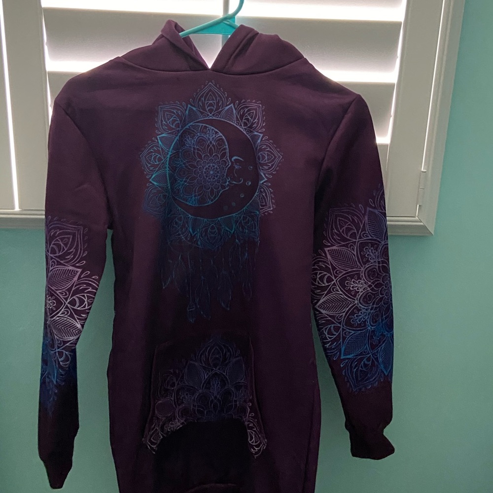 oversized purple moon hoodie